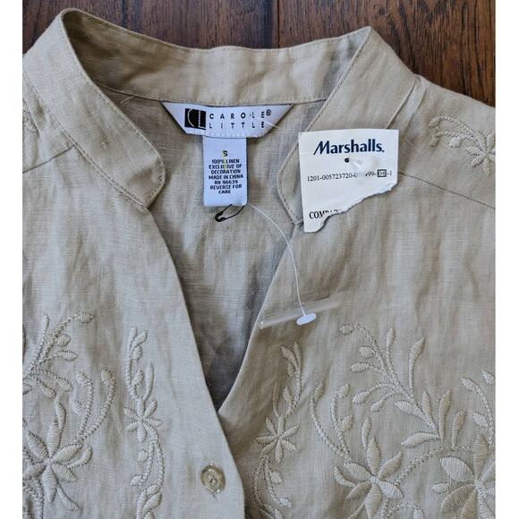 NWT Carole Little 100% Linen Button Down Tank S - Picture 7 of 7